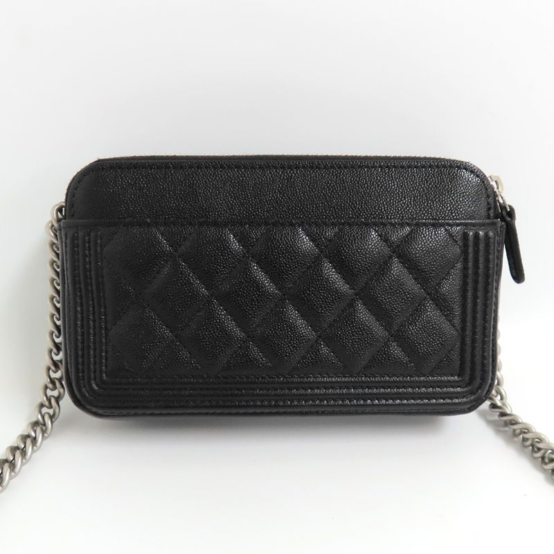 Chanel Boy Chanel Phone Case Ap3013 Shoulder Bag Black Caviar Skin