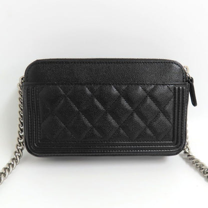 Chanel Boy Chanel Phone Case Ap3013 Shoulder Bag Black Caviar Skin