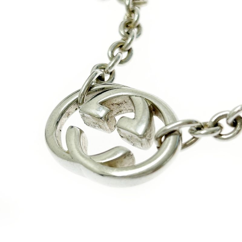 Gucci Silver Interlocking G Necklace 27.7g 925 Engraved 366825 Necklace
