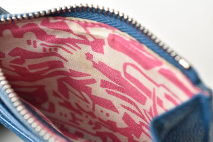 Chanel Coin Case Card Case A84105 Chanel Matelasse Caviar Skin Blue Silver