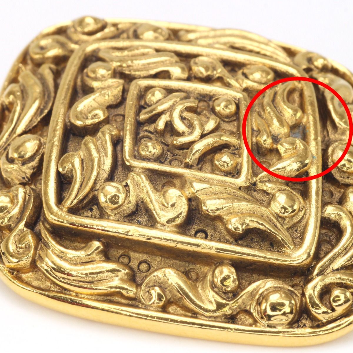 Chanel Coco Mark Brooch Diamond Shape Gold