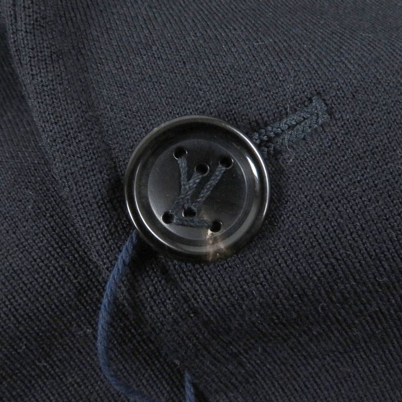 Louis Vuitton 21SS Wool Cotton Monogram Jersey Single Tailored Jacket Navy 46