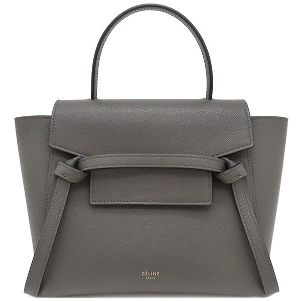 Celine 2way Bag Belt Bag Nano Calf Gray Gold Hardware Handbag Shoulder [storage