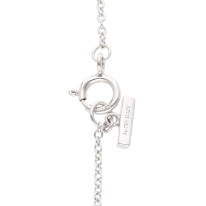 Tiffany & Co T TWO Circle 18K White Gold Turquoise Necklace Women 18inch