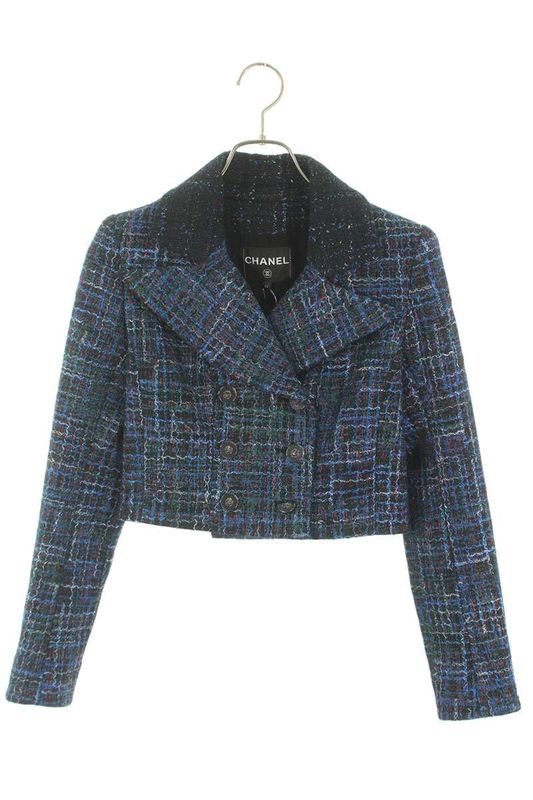 Chanel P72401v63978 Tweed Cropped Double Jacket Women 34