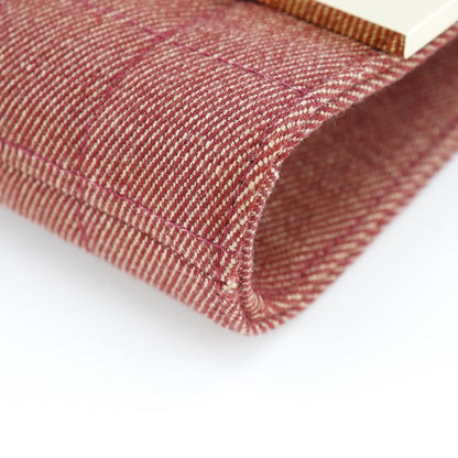 Chanel Chain Shoulder Chocobar Line Cotton Canvas Red Ladies Shoulder Bag