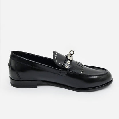 Hermes D'estaing Moccasins Loafers H242095z Size 38 1 2 Black Studs