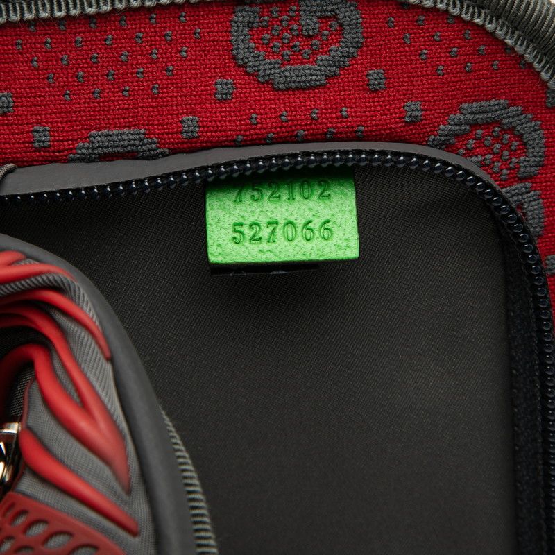 Gucci GG Nylon Belt Bag Body Bag Waist Bag 752102 Grey Red Nylon Rubber Ladies