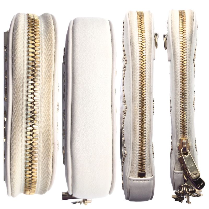 DIOR Lady Dior White Gold Hardware S0872bnhb Shoulder Bag Phone Pouch Phone