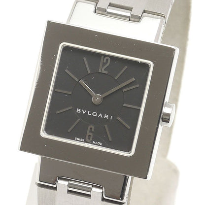 Bulgari Quadrado Sq22ss Ladies Quartz SS Black Dial