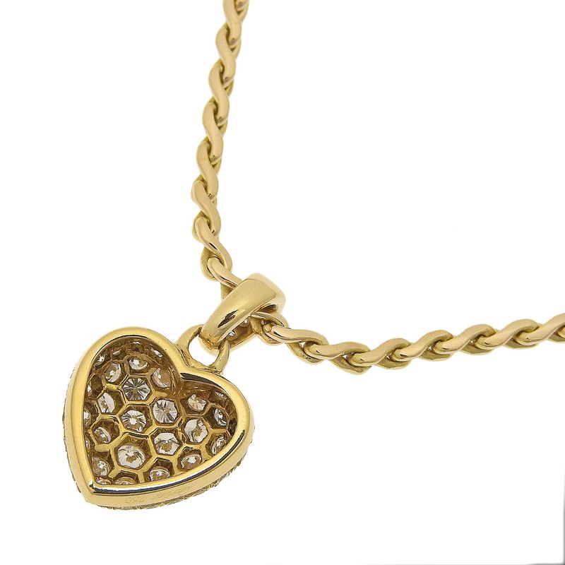 Cartier Heart Pavé 18K Yellow Gold And Diamonds Ladies 19.0g Necklace