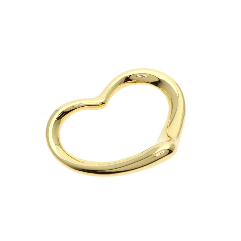 Tiffany & Co Open Heart TOP Pendant Top 18K Yellow Gold Ladies