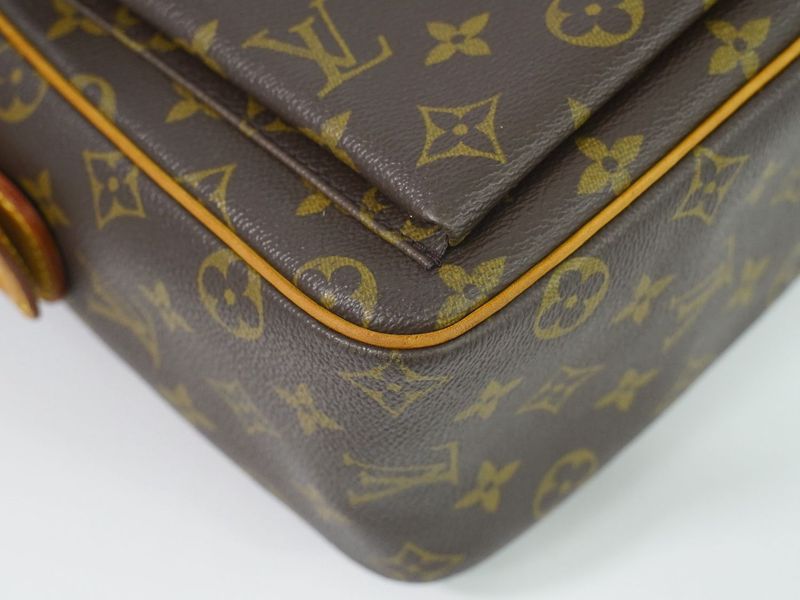 Authentic Louis Vuitton LV Viva Cité GM Monogram Shoulder Bag Handbag Brown