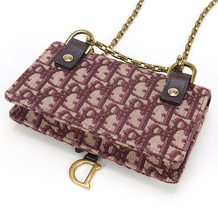 DIOR Chain Pouch Small Saddle S5614ctzq Crossbody Shoulder Bag Jacquard Women's