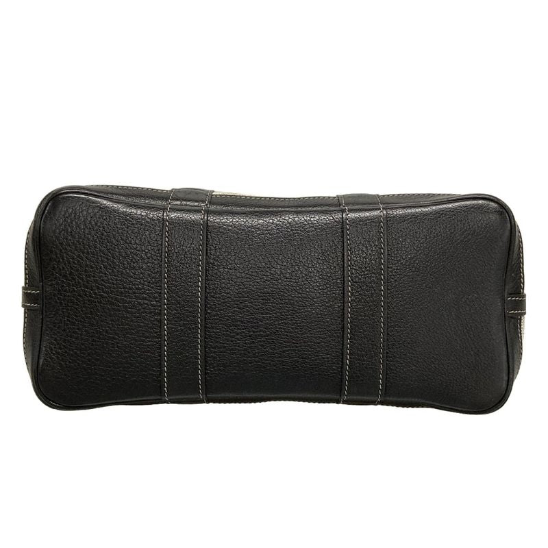 Hermes Garden Party TPM Ivory And Black Silver Hardware Tote Bag