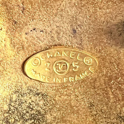 Chanel Vintage Brooch CC Mark Gold Round Shape 85bs129