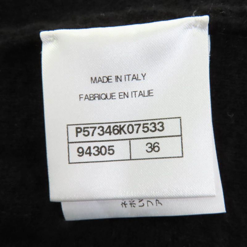 CHANEL 17B P57346k07533 Cashmere Coco Mark Button Knit Tight Skirt Black 36