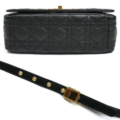 Christian DIOR Caro Medium Cannage Chain Shoulder Bag Black M9242uwhc_m900