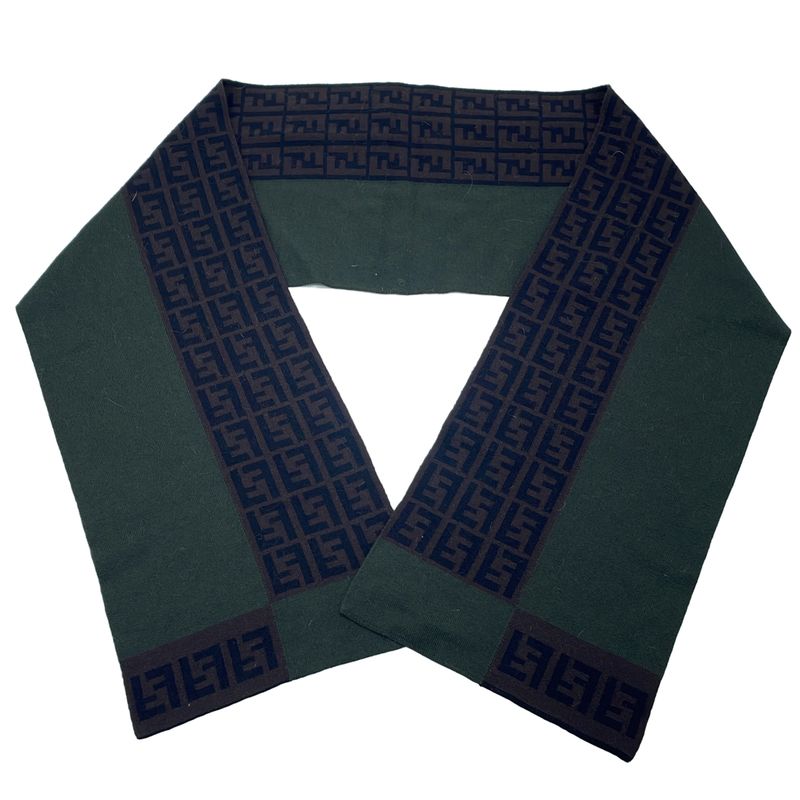 Fendi Stole Zucca-Patterned Scarf Khaki