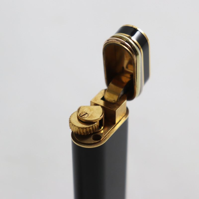 Cartier Trinity Lacquer New Shape Logo Roller Type Gas Lighter Smoking