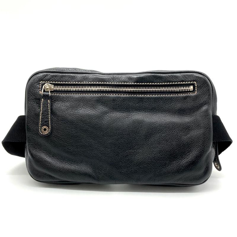 Gucci Waist Bag Body Bag 2WAY Leather 201846 Black Men's