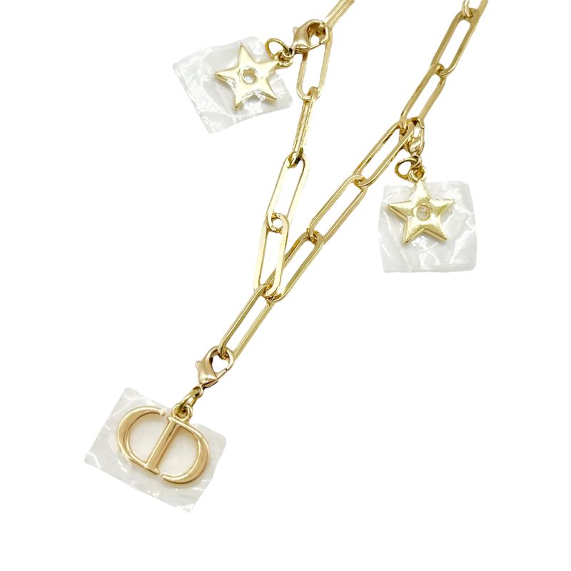 Christian DIOR Beauty Charm Logo Key Holder Charm Gold Unisex Star