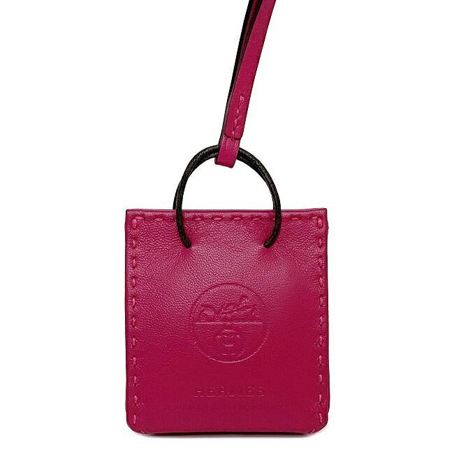 Hermes Charm Sac Orange Pink Rose Mexico Excellent Condition Leather