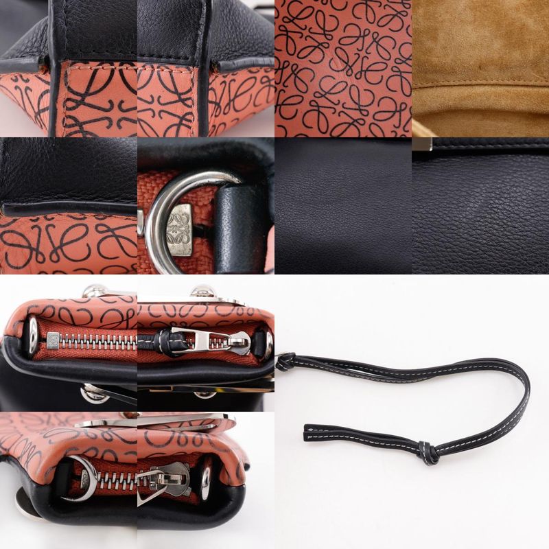 Loewe Missy Small Anagram 2WAY Shoulder Calf Black/pink Ladies Handbag