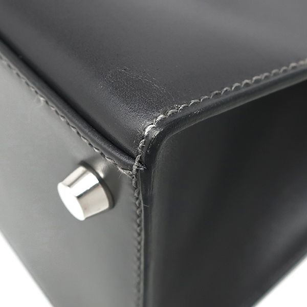 Hermes 2-Way Bag Kelly 28 Outer Stitch Box Calf Graphite Silver Hardware Gray