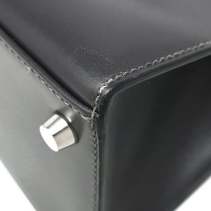 Hermes 2-Way Bag Kelly 28 Outer Stitch Box Calf Graphite Silver Hardware Gray