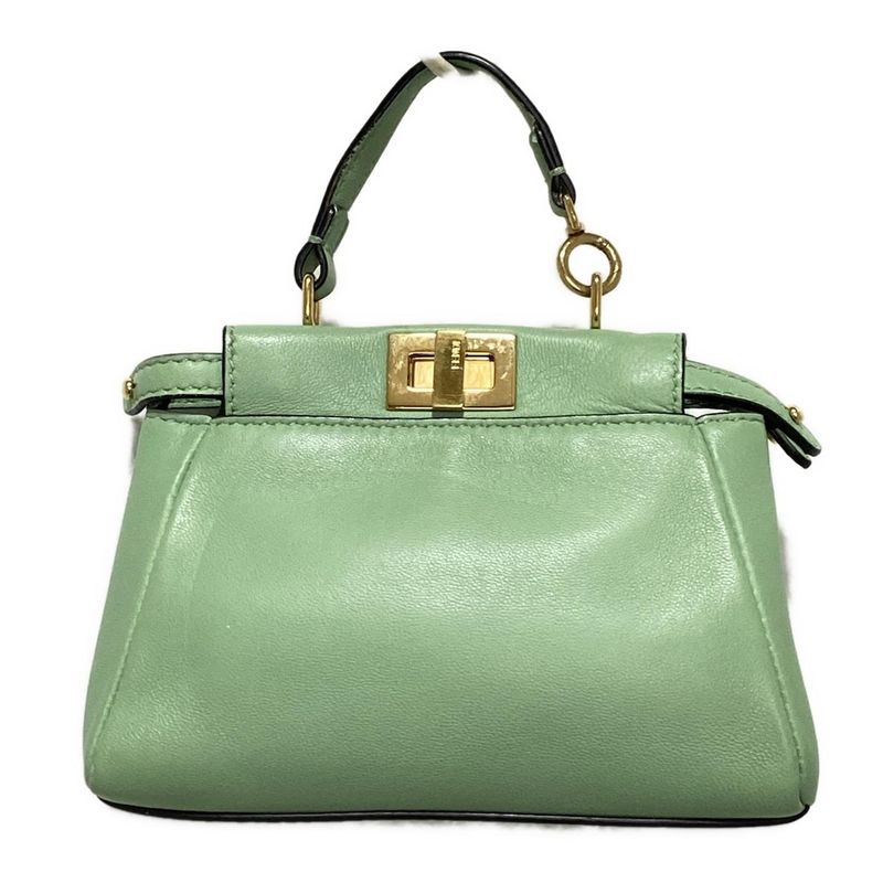 Fendi Handbag Micro Peekaboo 8m0355 Light Green Mini Bag Leather