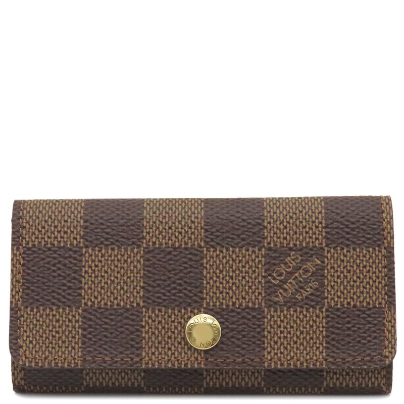 Louis Vuitton Key Case Multicles 4 Damier Canvas Damier Ebene Gold Hardware