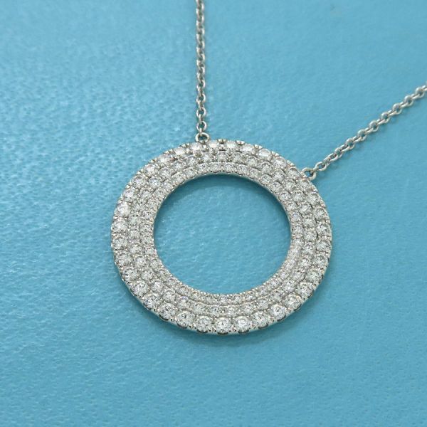 Tiffany & Co Metro Circle Diamond Necklace /3 Rows