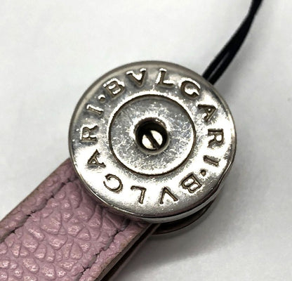 Bvlgari Leather Key Holder Strap Bag Charm Ladies Men's Pink Preowned 005100