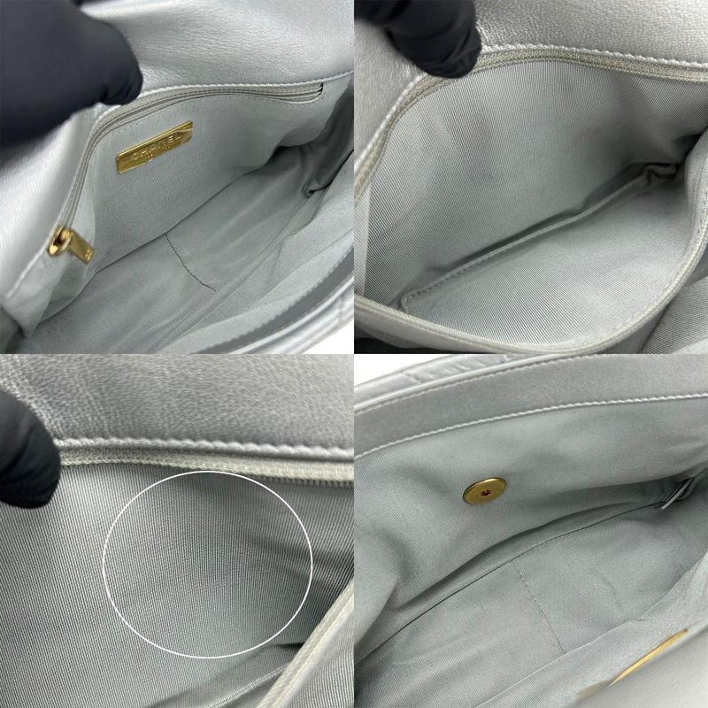 Chanel Shoulder Bag Chanel 19 As1160 Coco Mark Matelasse Leather Silver Gold