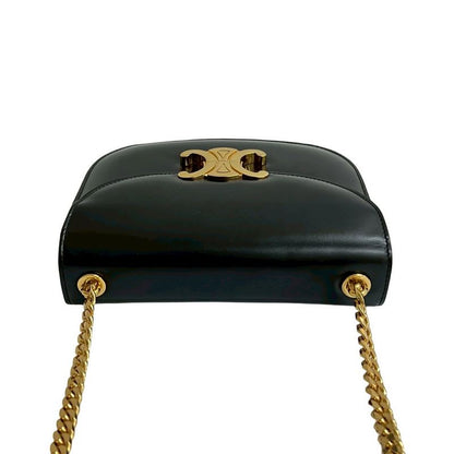 Celine Teen Chain Buzas Triomphe Logo Calf Leather Shoulder Bag