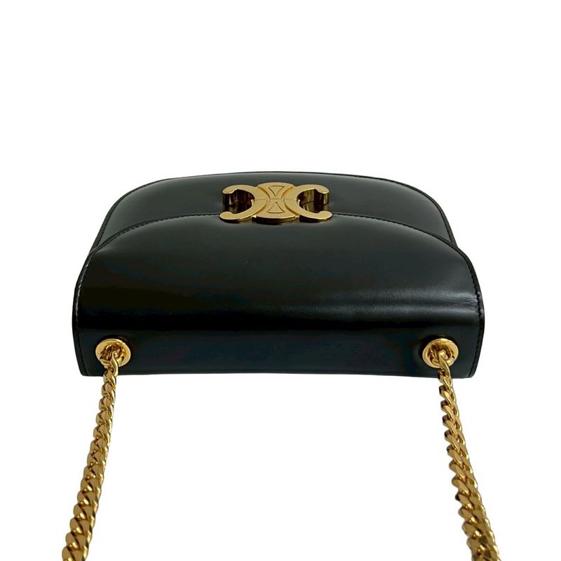 Celine Teen Chain Buzas Triomphe Logo Calf Leather Shoulder Bag