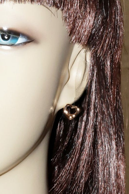 Tiffany & Co Earrings 18K Pink Gold Elsa Peretti Open Heart Earrings 11mm