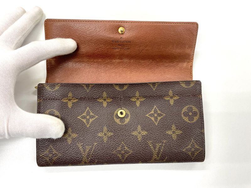 Louis Vuitton Monogram Pochette Porte Monet Cles Di Long Wallet M61725 Brown