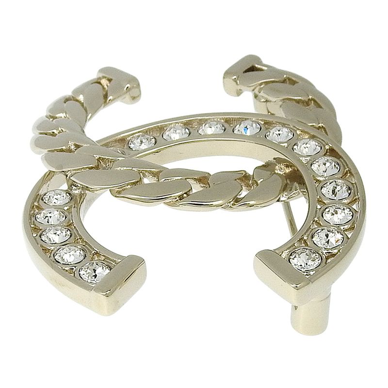 Chanel Coco Mark Abd111 B16035 Metal And Rhinestone Chien Pan Gold Ladies 18g
