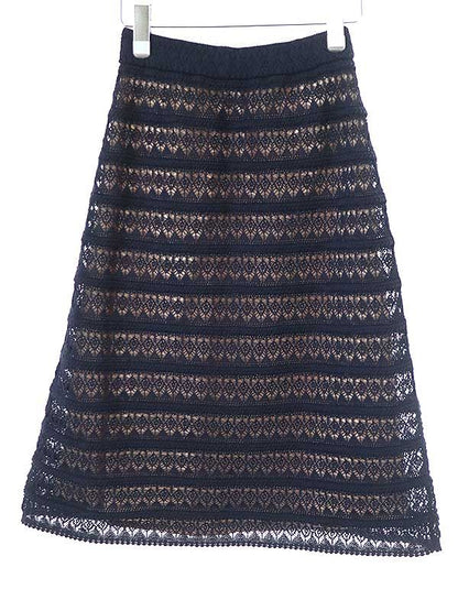 Gucci 23ss Cotton Lace Skirt 743289 Xkc2y Navy S