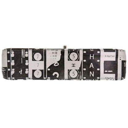 Chanel Matelasse 25 Print Double Flap Leather Black 23rd Silver Hardware