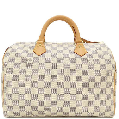 Louis Vuitton Handbag Speedy 30 Damier Azure Canvas Damier Azure Gold Hardware