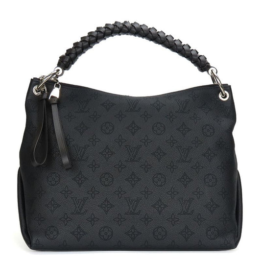 Louis Vuitton Shoulder Bag Beauvre Hobo M56073 Monogram Mahina Black Brown