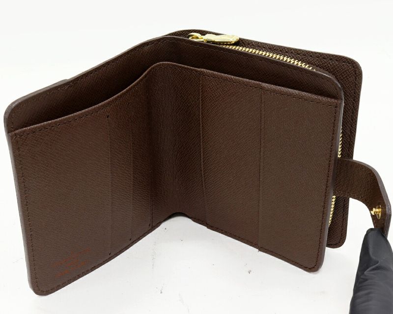Louis Vuitton Round Zipper Bifold Wallet With Change Pocket Damier Compact Zip