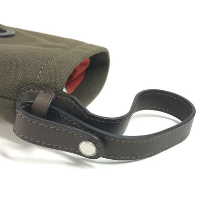 Hermes Pouch Dog Treat Pouch H800617ekaa Leather / Coated Canvas Khaki / Foo