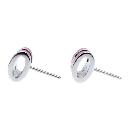 Hermes Earrings Pop Ash Mini H Pair Framboise Silver Color Jewelry