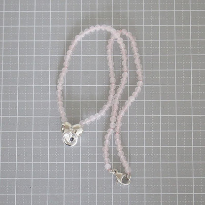 Tiffany & Co Rose Quartz Necklace Silver 925 E0575
