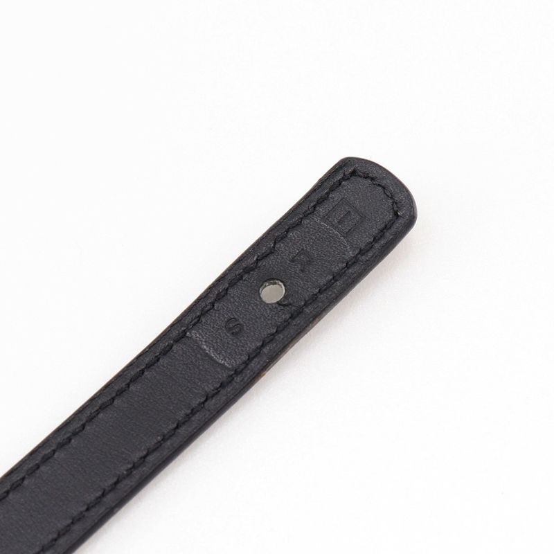 Hermes Serie Looping Leather Black/orange □I Ladies 15.1g Bracelet