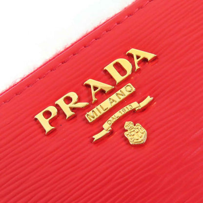 Prada 1ml506 Vitello MOVE Logo Hardware Round Zipper Leather Long Wallet Long